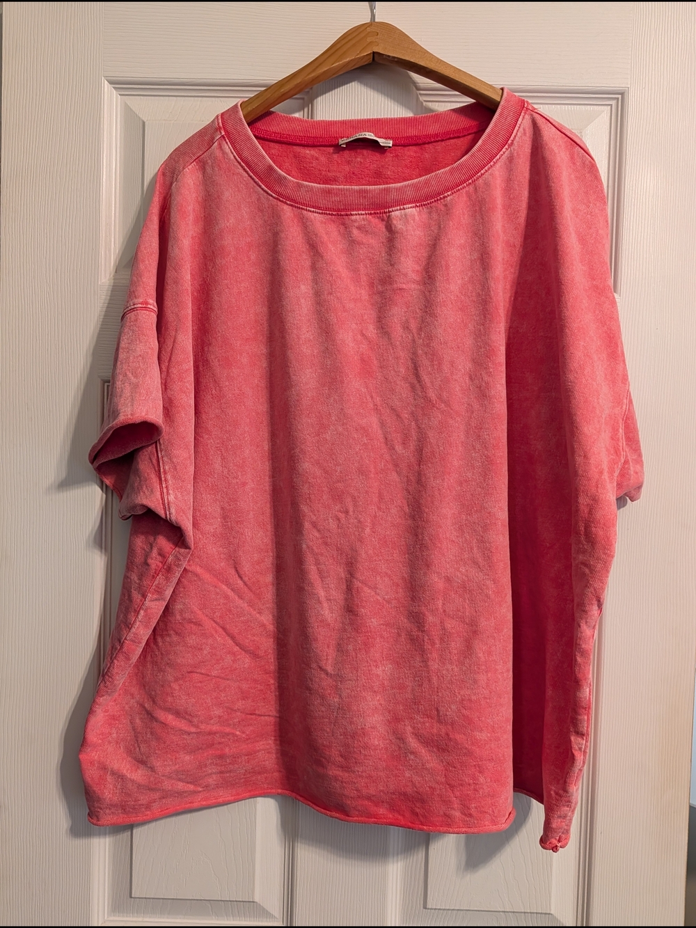 Zenana Outfitters Washed Coral Pink Short Sleeve Top 2x/3x